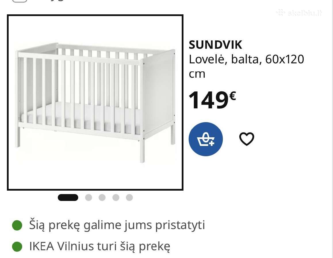 Parduodu Ikea Sundvik kūdikio lovelę - nuotraukos Nr. 3