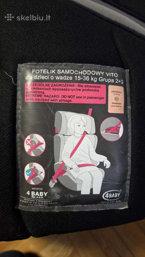 Auto kėdutė  (15-36kg) - nuotraukos Nr. 3