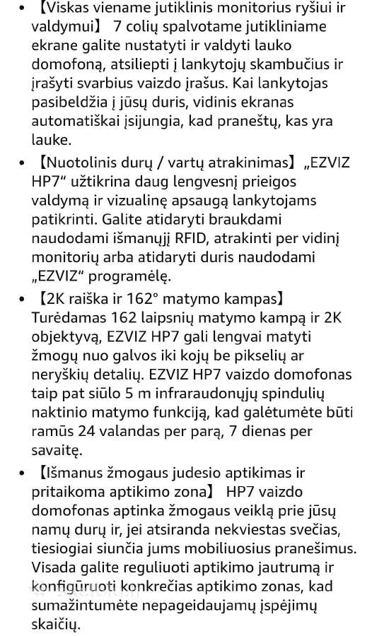 Išmanusis vaizdo domofonas(telefonspyne) Ezviz Hp7 - nuotraukos Nr. 6