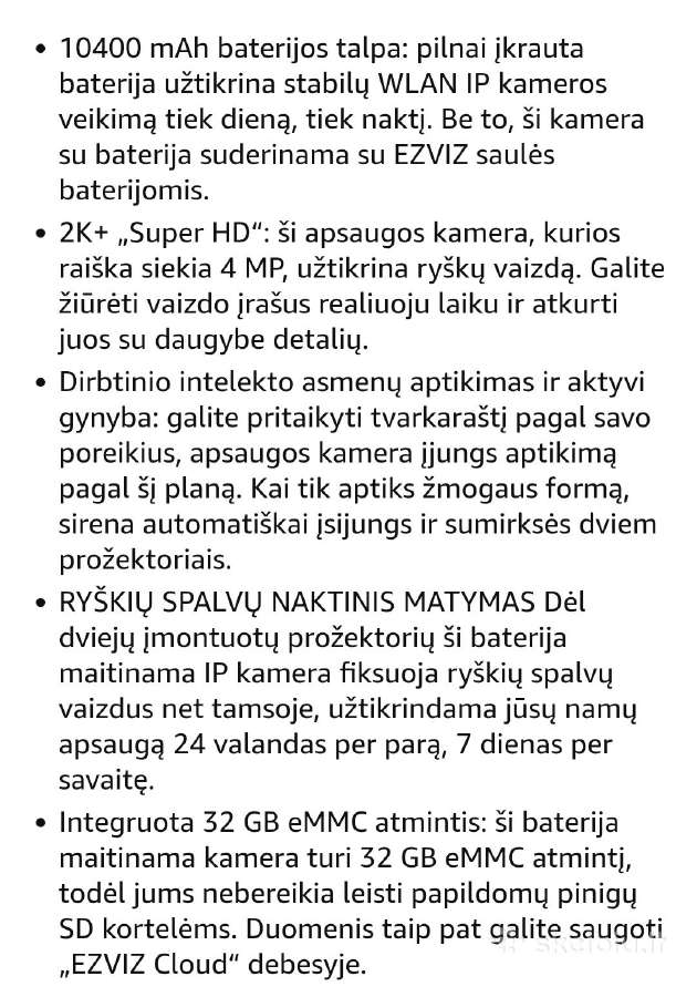 Lauko vaizdo stebėjimo kamera Ezviz Bc1c - nuotraukos Nr. 5