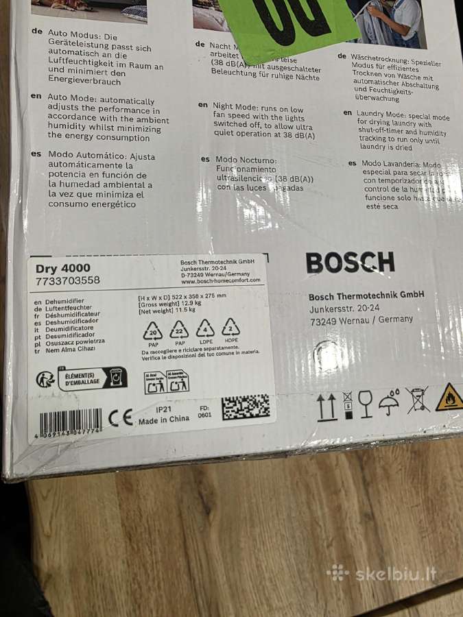 Bosch Dry 4000 oro sausintuvas – 16 l/parą, 285 W - nuotraukos Nr. 2