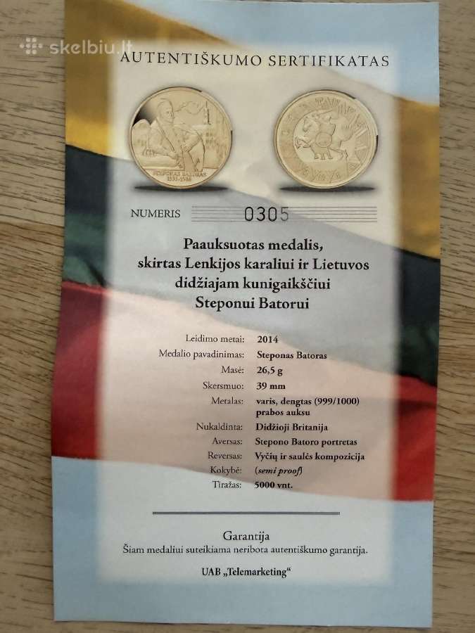 Medalis, skirtas Steponui Batorui - nuotraukos Nr. 3