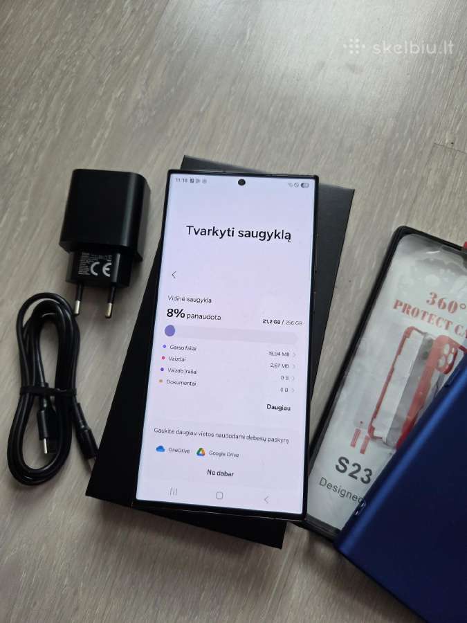 Samsung S23 Ultra 256gb, tavrkingas, pilnu komplek - nuotraukos Nr. 2
