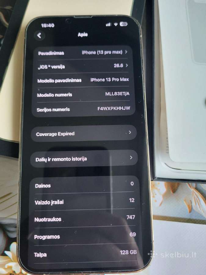 Iphone13 pro max 128gb su plėvelėmis - nuotraukos Nr. 5