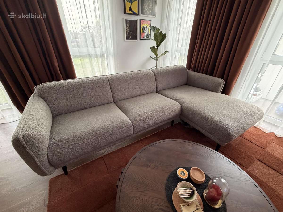 Kauno baldų L formos boucle sofa - nuotraukos Nr. 2