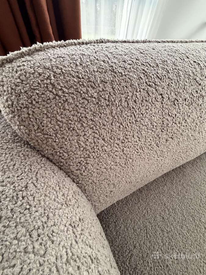 Kauno baldų L formos boucle sofa - nuotraukos Nr. 4