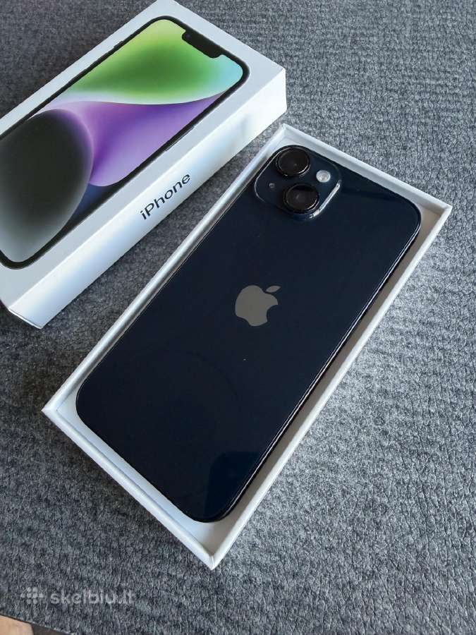 Idealios būklės iPhone 14 128gb, Midnight blue - nuotraukos Nr. 2