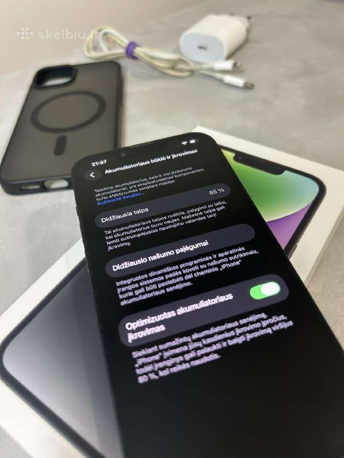 iPhone 14 128gb 85% black - nuotraukos Nr. 11