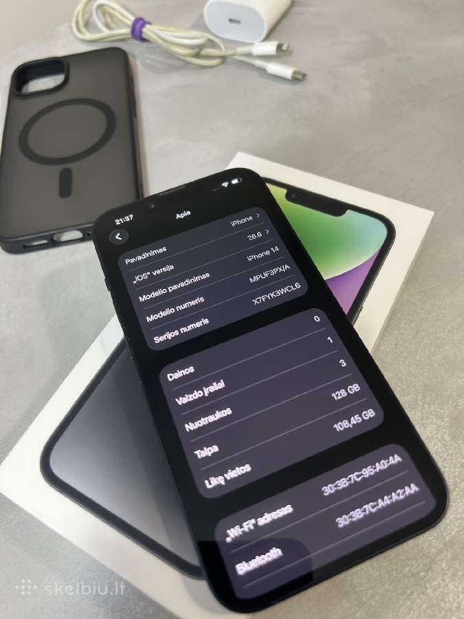 iPhone 14 128gb 85% black - nuotraukos Nr. 9
