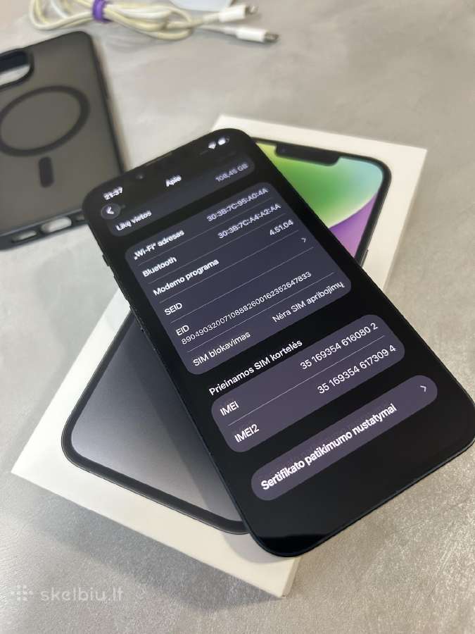iPhone 14 128gb 85% black - nuotraukos Nr. 10