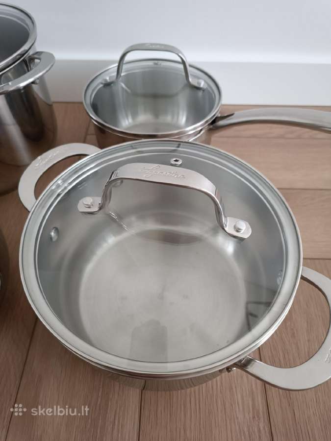 Itališki Lagostina puodų rinkinys visoms viryklėms - nuotraukos Nr. 2
