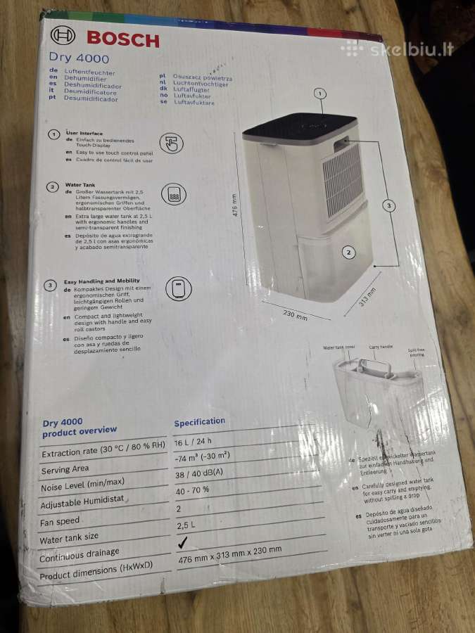 Bosch Dry 4000 oro sausintuvas – 16 l/parą, 285 W - nuotraukos Nr. 3