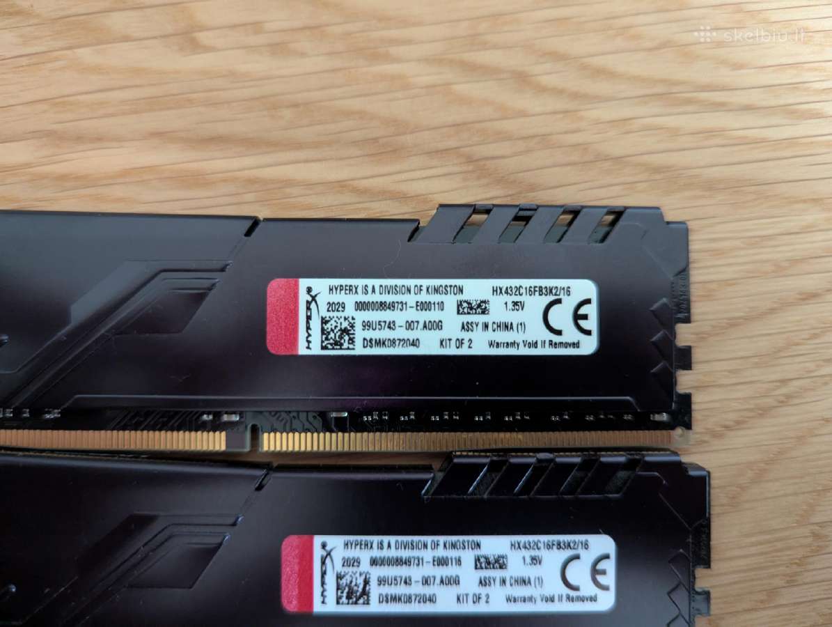 Kingston Hyper X Fury 2x8gb 3200mhz Cl16 Ddr4 - nuotraukos Nr. 3