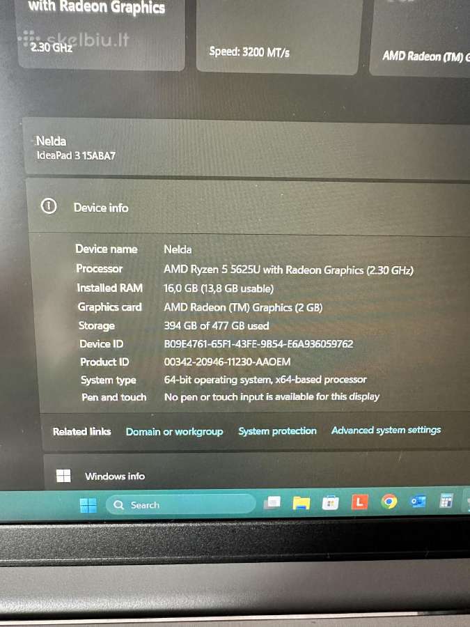Lenovo Ideapad 3 15aba7 nešiojamas kompiuteris - nuotraukos Nr. 5