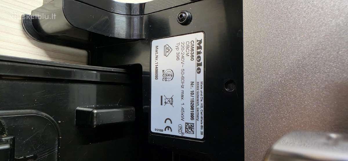 Miele Cm6360 Obcm – mažai naudotas (tik 1408 puod - nuotraukos Nr. 10