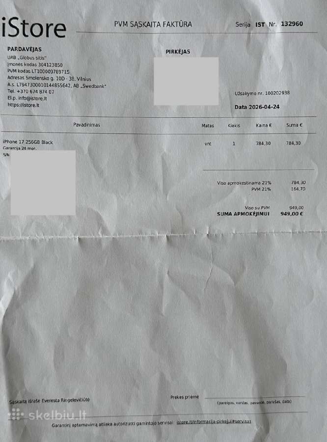 Apple iPhone 17 256gb Black, 100% baterija - nuotraukos Nr. 14