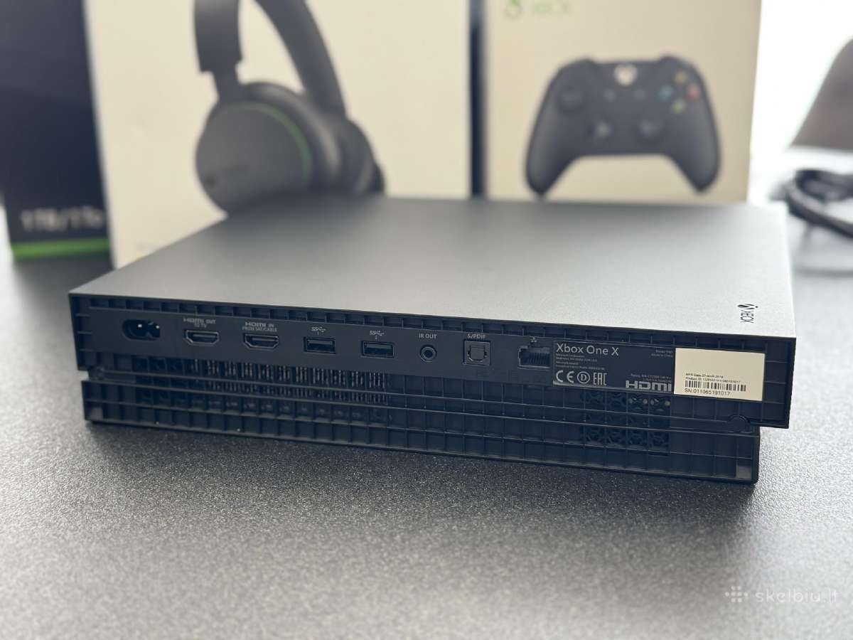 Xbox One X 1tb + žaidimai, ausinės - nuotraukos Nr. 4