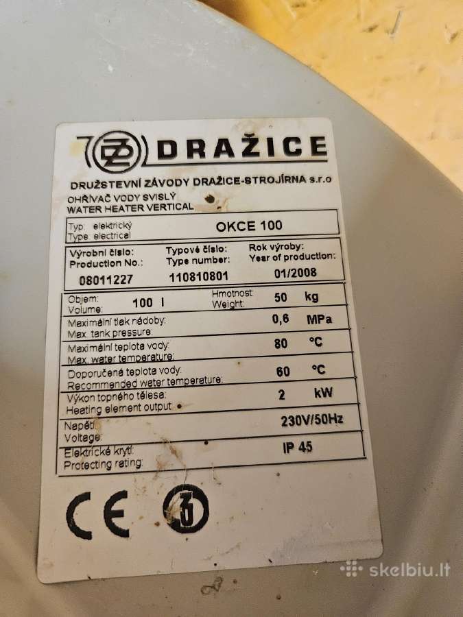 Boileris Dražice 100l - nuotraukos Nr. 4