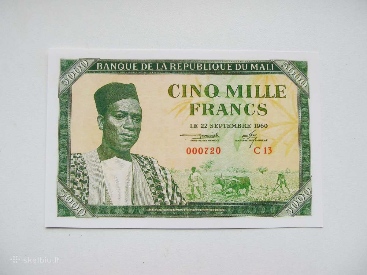 1000 ir 5000 franku , Malis , 1960 - nuotraukos Nr. 3