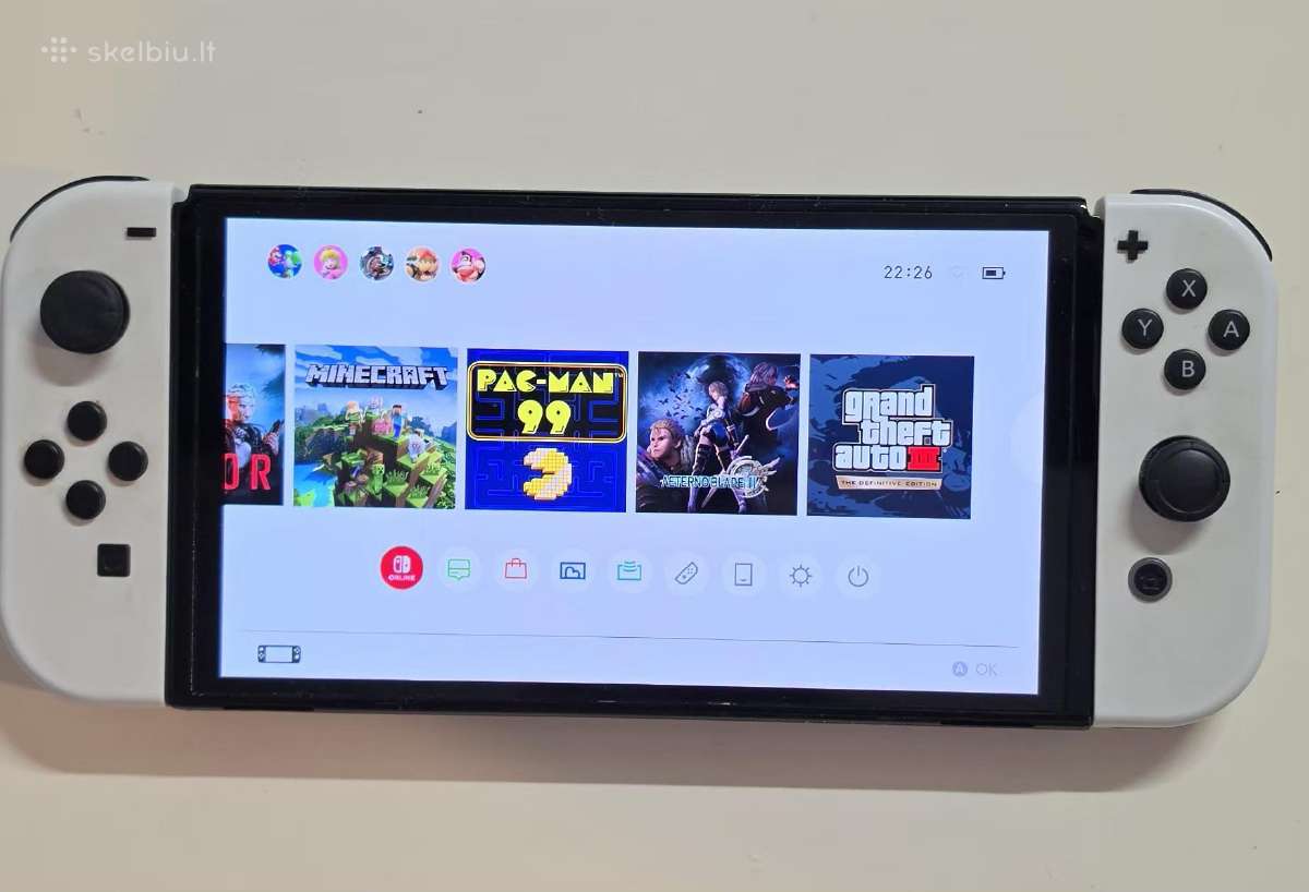 Nintendo Switch Oled (Balta) + Priedai + Paskyra - nuotraukos Nr. 3