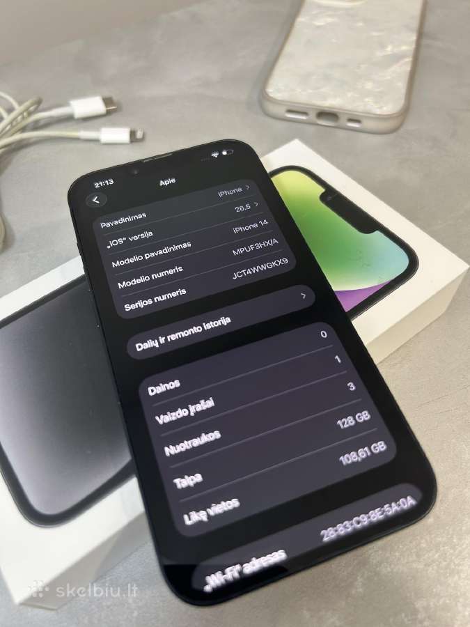 iPhone 14 128gb 79% black - nuotraukos Nr. 9