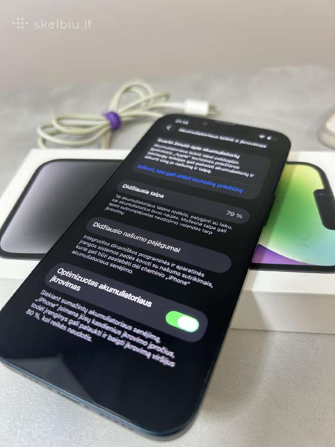iPhone 14 128gb 79% black - nuotraukos Nr. 12