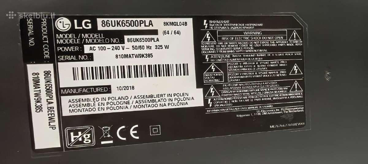 LG 86uk6500pla – 86" 4k Uhd Smart TV - nuotraukos Nr. 7