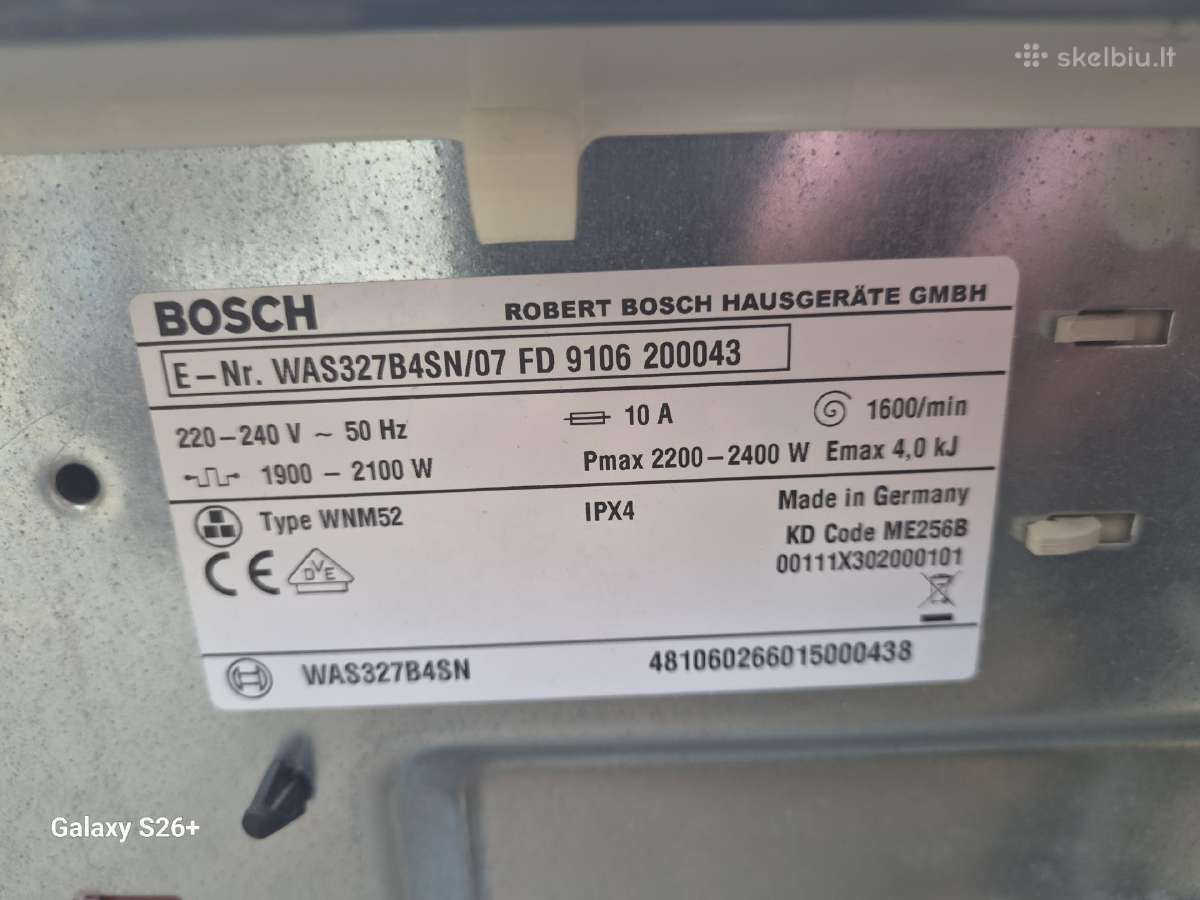 Parduodu Bosch Skalbimo mašiną - nuotraukos Nr. 7