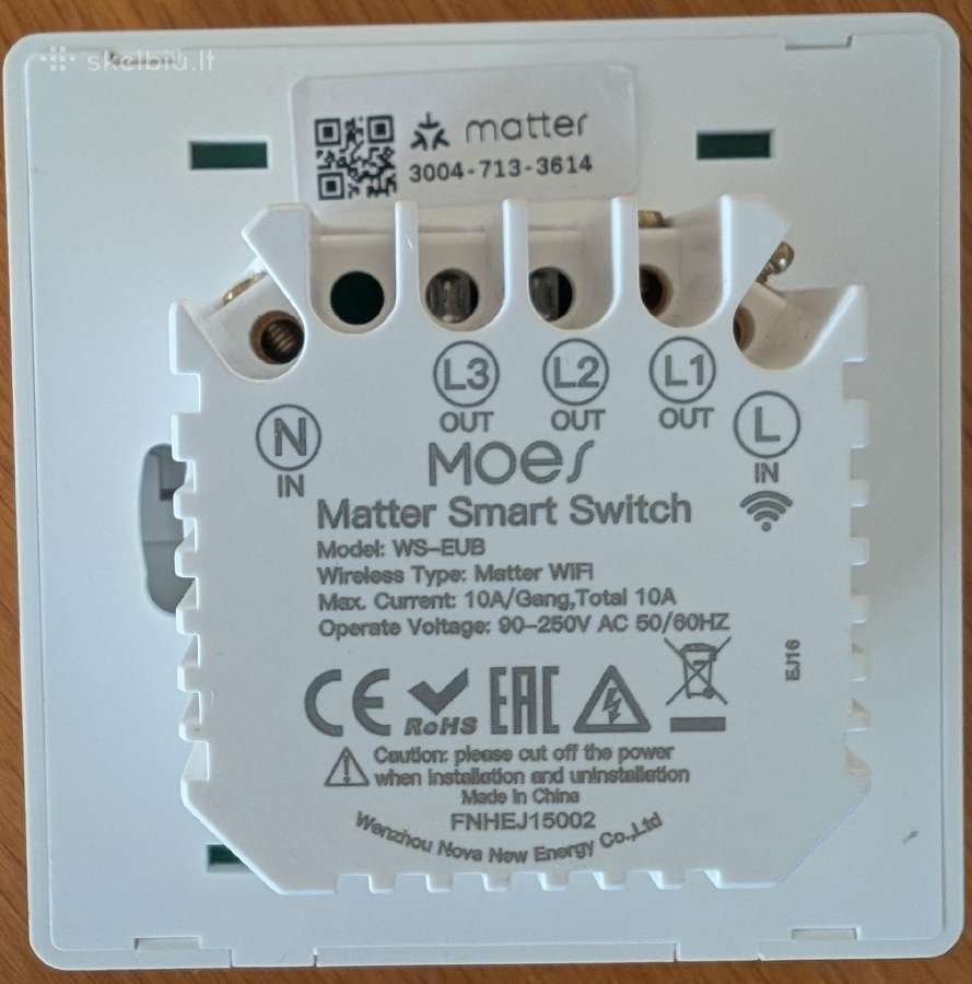 Moes Matter WiFi Išmanusis Šviesos Jungiklis Tuya - nuotraukos Nr. 2