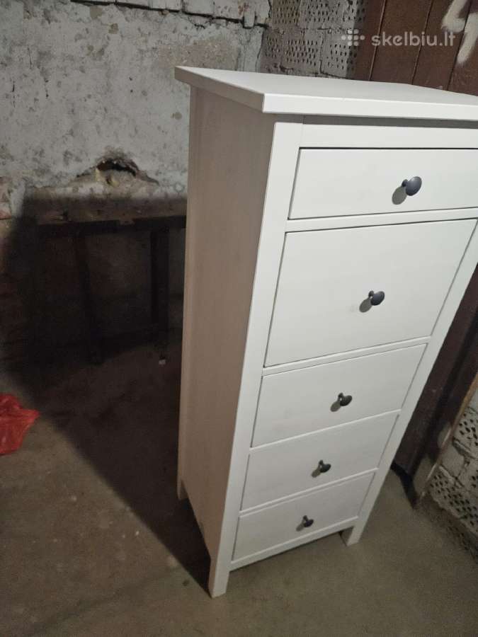 Ikea Hemnes balta komoda, 5 stalčių, 1305739 cm - nuotraukos Nr. 4