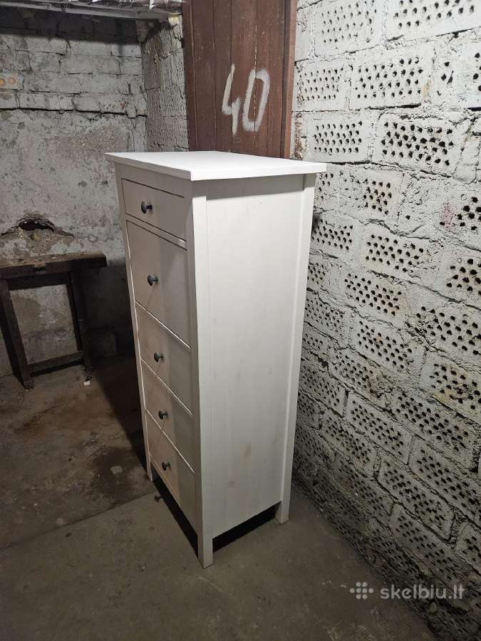 Ikea Hemnes balta komoda, 5 stalčių, 1305739 cm - nuotraukos Nr. 7