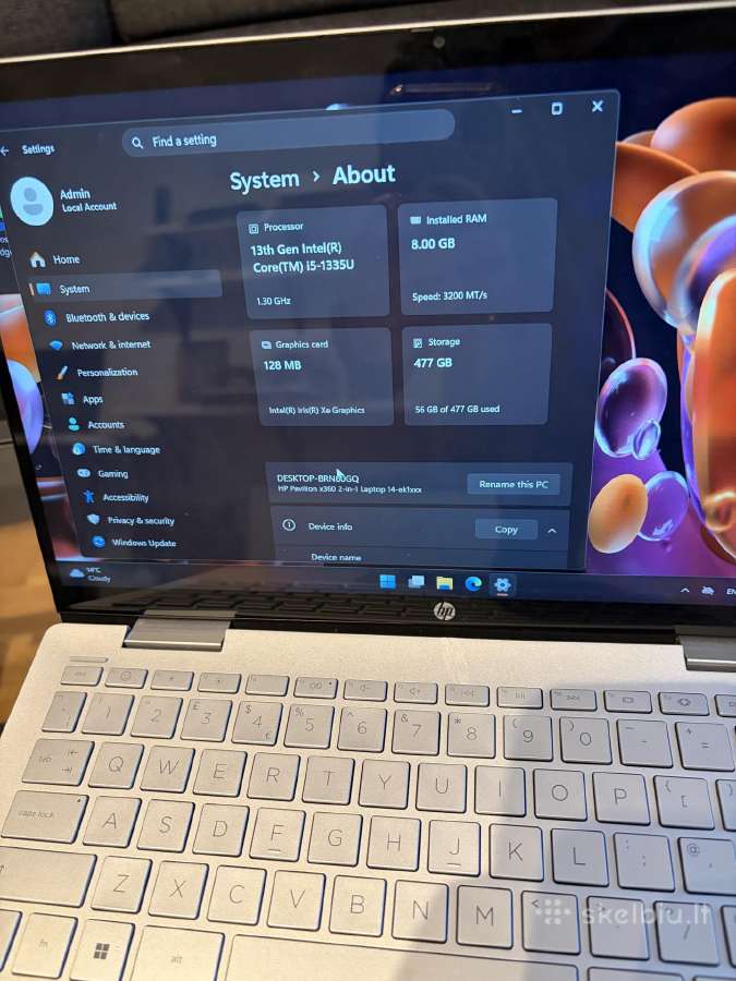 Hp Pavilion x360 i5 13th gen - nuotraukos Nr. 3