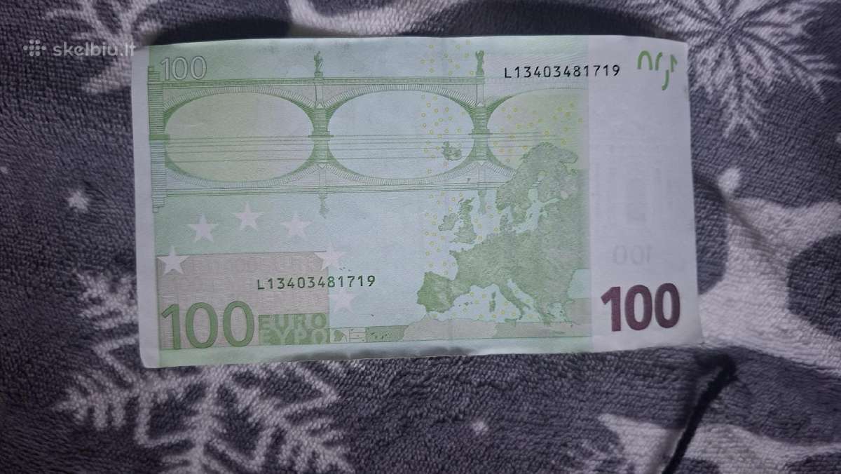 Parduodu Suomijos 2002 m. €100 banknotą, L serija, - nuotraukos Nr. 2