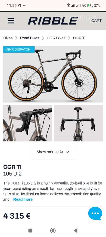 Ribble titaninis gravelis 58cm (L) dydžio. - nuotraukos Nr. 9