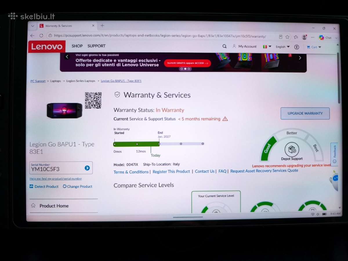 Lenovo Legion Go 8apu1 Z1 Extreme 1tb Garantija - nuotraukos Nr. 9