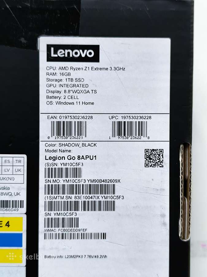 Lenovo Legion Go 8apu1 Z1 Extreme 1tb Garantija - nuotraukos Nr. 10