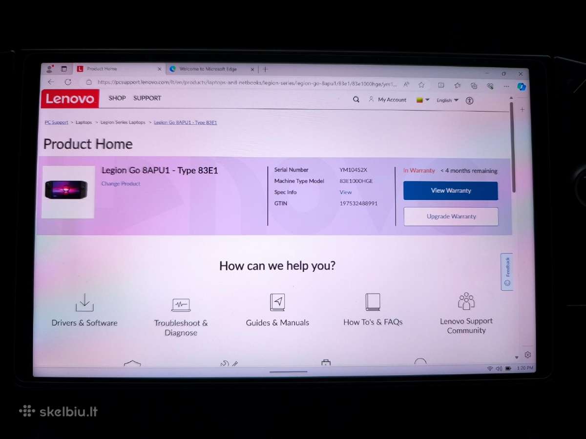 Lenovo Legion Go 8apu1 Z1 Extreme 512gb Garantija - nuotraukos Nr. 7