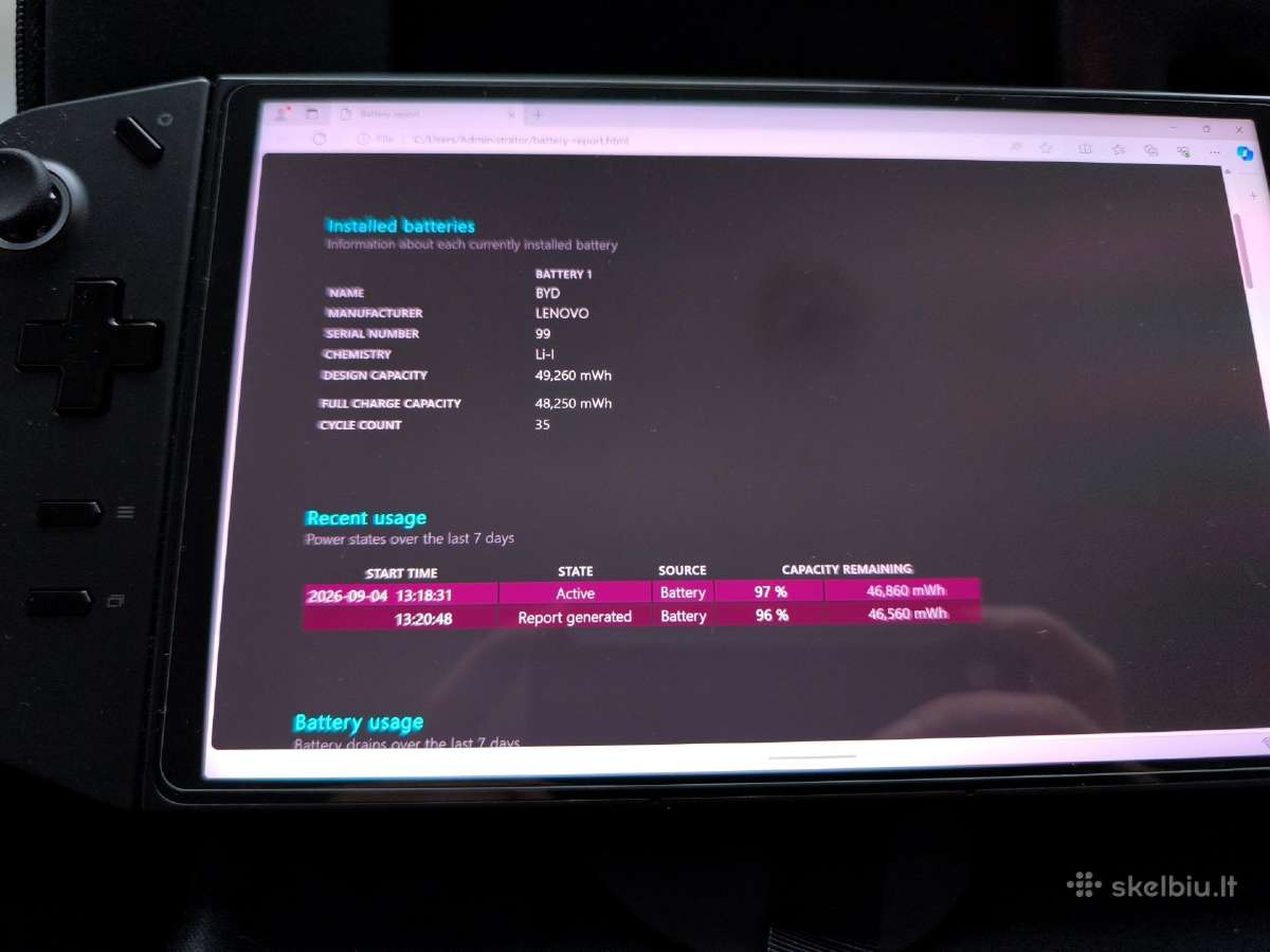 Lenovo Legion Go 8apu1 Z1 Extreme 512gb Garantija - nuotraukos Nr. 9