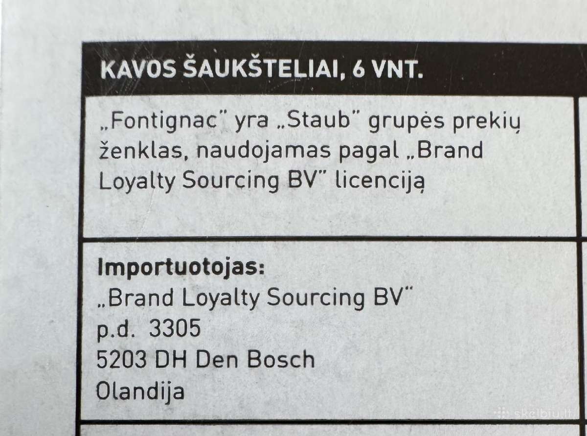 Fontignac kavos šaukšteliai dėžutėje, 6 vnt. - nuotraukos Nr. 2