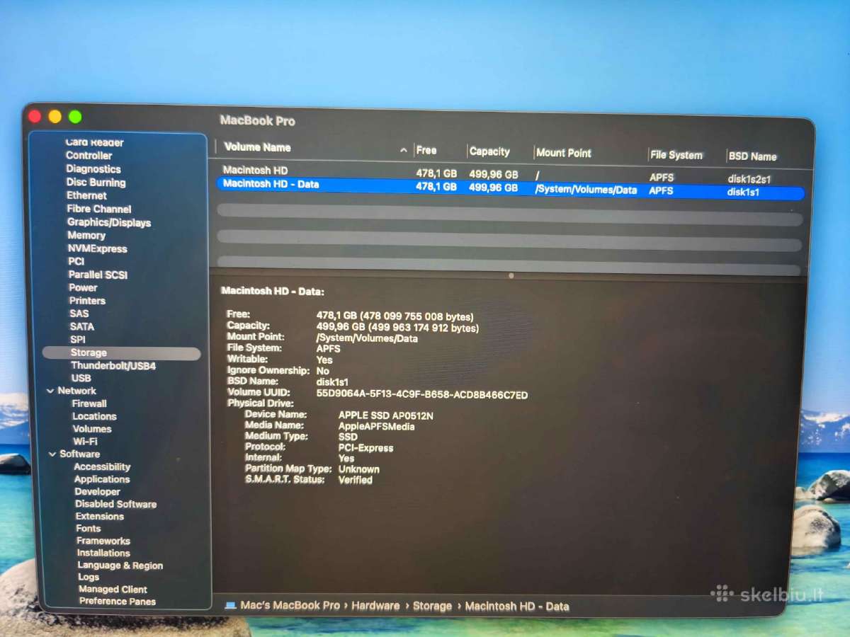 MacBook Pro 2019 16" 32 GB RAM 512 SSD i7 - nuotraukos Nr. 7