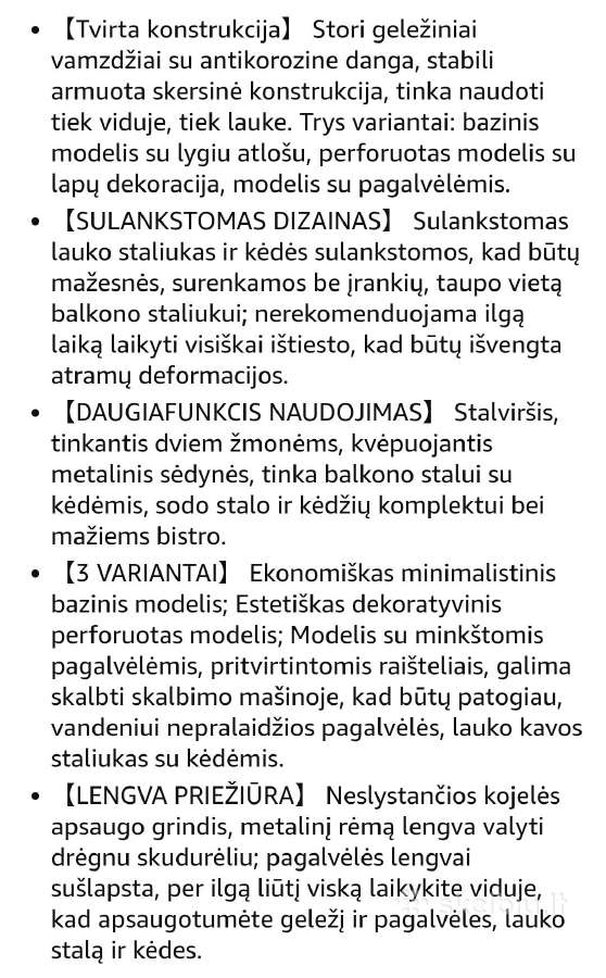 Vingli sulankstomas stalas ir kėdės - nuotraukos Nr. 5