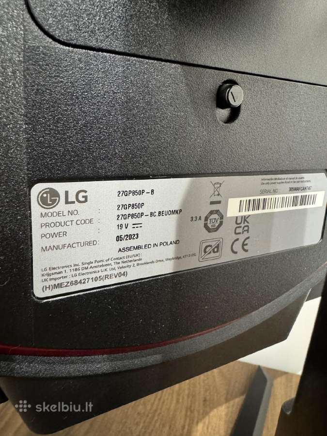 LG 1440p 165hz Monitorius + Ranka + Light Bar - nuotraukos Nr. 6