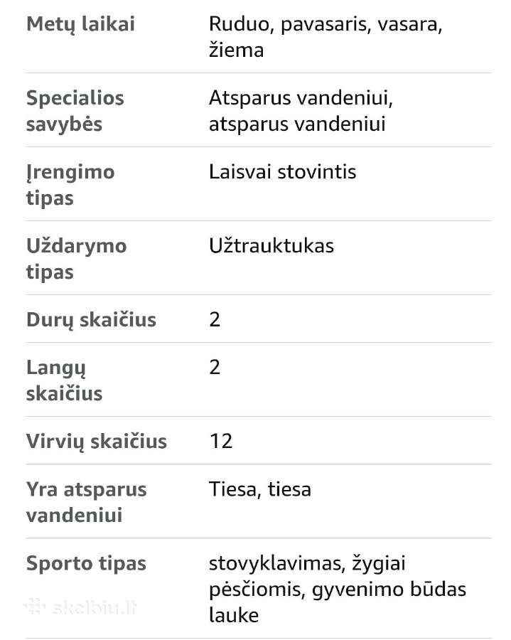 Sulankstoma stovyklavimo palapinė Dameco - nuotraukos Nr. 5