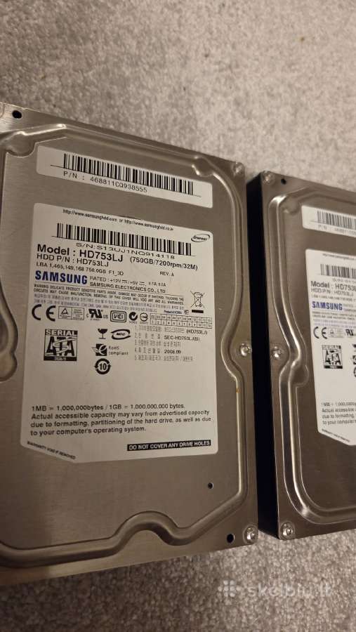Kietasis diskas HDD Sata 750 GB - nuotraukos Nr. 2