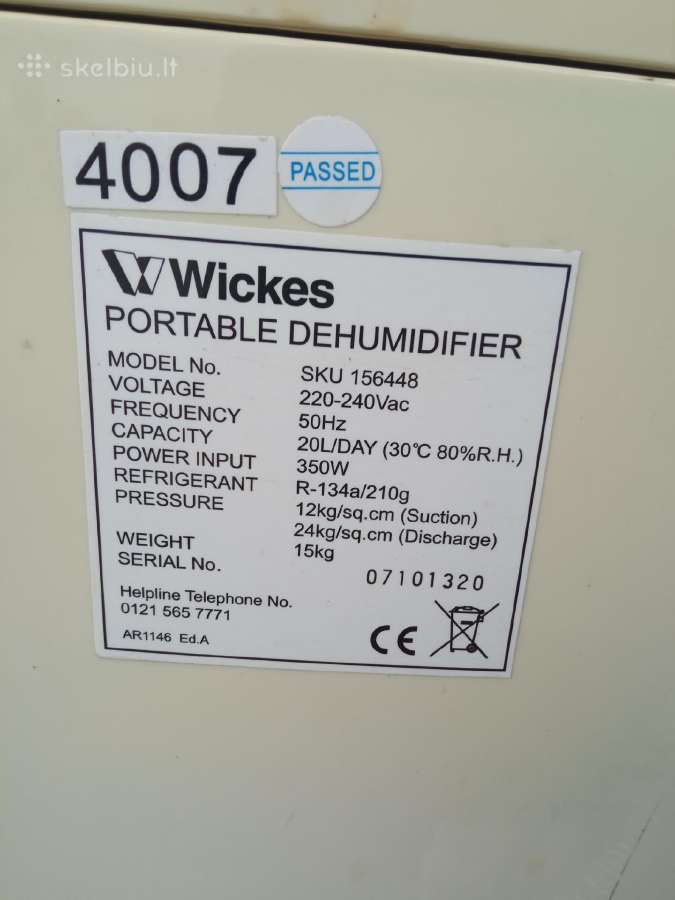 Dregmes surinkėjas Wickes Sku 156448. - nuotraukos Nr. 4