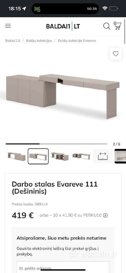 Darbo stalas Evareve 111 - nuotraukos Nr. 5
