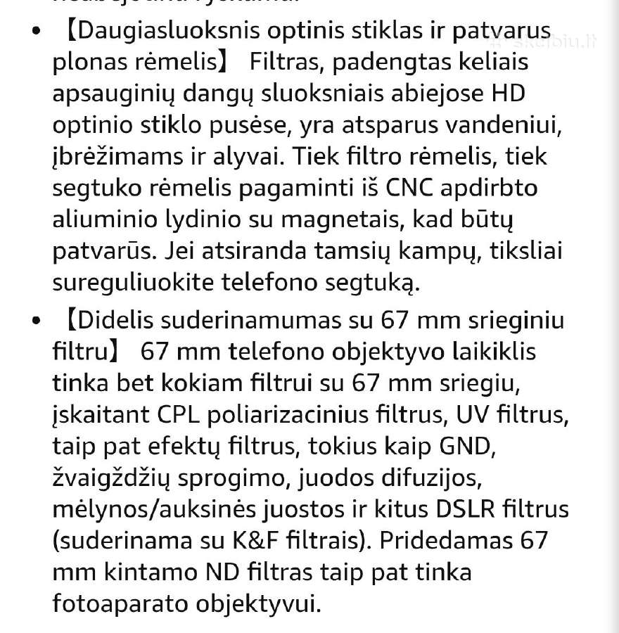 Neewer 67mm objektyvo filtras - nuotraukos Nr. 5