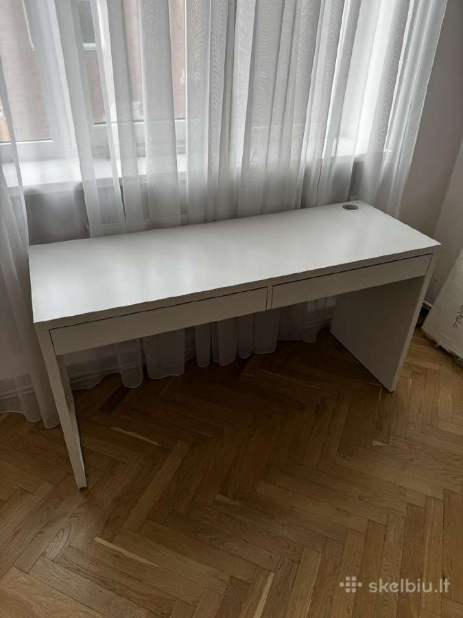 Ikea - Micke. Rašomasis stalas, balta, 142x50. - nuotraukos Nr. 3