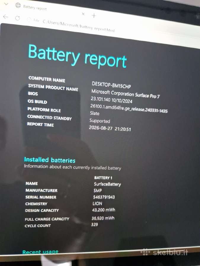 Microsoft Surface Pro 7/ i5-1035g4/16gb/256ssd - nuotraukos Nr. 9