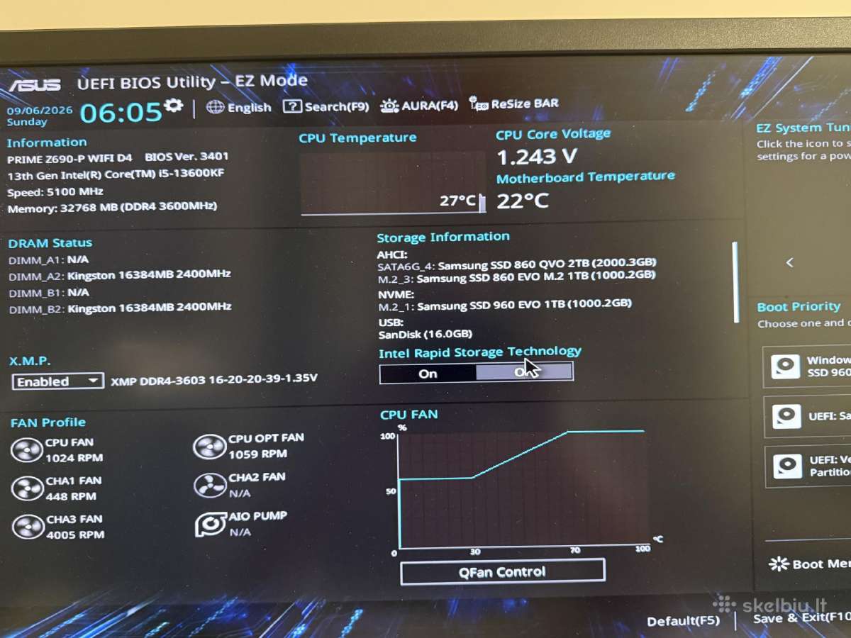 Z690 + 13600kf + 2x16gb 3600mhz + 1 TB SSD - nuotraukos Nr. 2